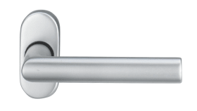 Dieckmann Alu-Rahmentürdrücker auf ovaler Rosette,, festdrehbar, Serie Ares, 8mm VKT,, 108/2033 F01