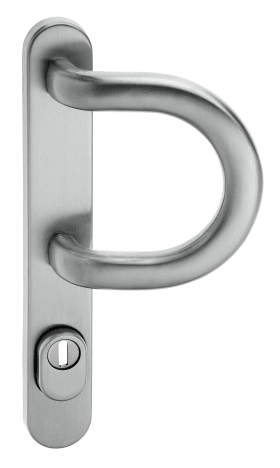 Dieckmann Alu-Rahmen-Wechsel-Garnitur mit Bügelgriff, DIN 18257, Serie Kronos ES 1, 8mm VKT, 92 ZA,, 1207/B1/045 F12, Alternativ-Bohrbild,, Innenschild mit Nocken