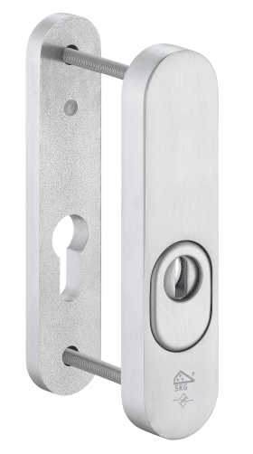 Dieckmann EST-Rahmentür-Schutzrosettenpaar, SKG, ovale Rosette, 15mm ZA, 7258 ZA F00, TS=69-75mm, Serie Tilburg ZA,, Alternativ-Bohrbild