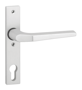 Dieckmann Alu-Schlosskasten-Kurzschild, Serie Luna,, eckig, 10mm, 72 PZ, mit fest-drehbarem, Drücker 116, 8mm VKT, 1116/1317 F01