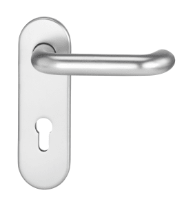 Dieckmann Alu-FS-Drücker-Garnitur, DIN 18273, Serie Targa/k FS, ovales Kurzschild, 72 PZ,, 9mm VKT, TS=40-65mm, 103/103, 5203 F01