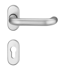 Dieckmann EST-Rahmen-Drücker-Garnitur, Serie Ares,, 2x Drücker 103/2033, 2x Rosette 813/6mm PZ,, 4630 F00