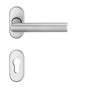 Dieckmann EST-Rahmen-Drücker-Garnitur, Serie Ares,, 2x Drücker 108/2033, 2x Rosette 813/6mm PZ,, 4631 F00