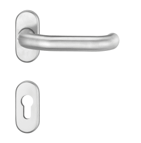 Dieckmann EST-Rahmen-Drücker-Garnitur, Serie Ares,, 2x Drücker 1800/2033, 2x Rosette 813/6mm PZ,, 4632 F00