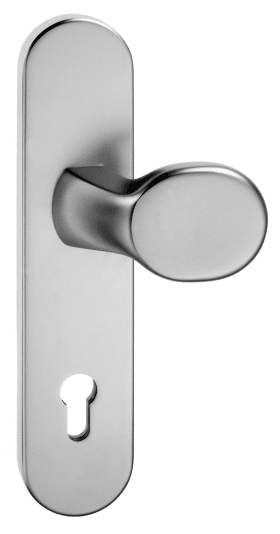 Dieckmann EST-Außenschild mit Rosettenverschraubung, Serie Metis, ovales Langschild 12mm, 92 PZ,, mit Griff K2, 8723H/K2 F00