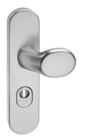 Dieckmann EST-Außenschild mit Rosettenverschraubung, Serie Metis, ovales Langschild 15mm, 92 ZA,, mit Griff K2, 8724H/K2 F00, inkl. Montageset 932