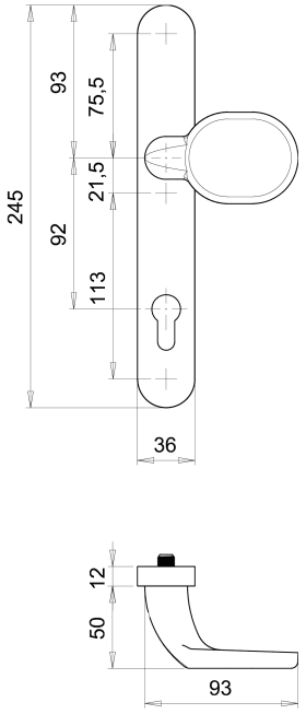 ALU-RAHM-WECHS.GRT.92 PZ 2201/K2/535 F14 SCHWARZMATT SKG SERIE KRONOS, 8MM VKT K2