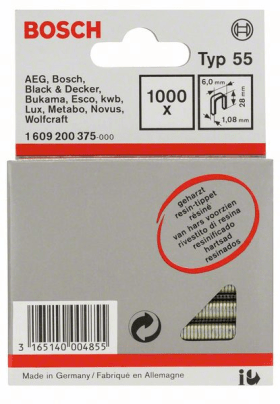 Bosch Schmalrückenklammer Typ 55, geharzt 6 x 1,08 x 28 mm, 1000er-Pack