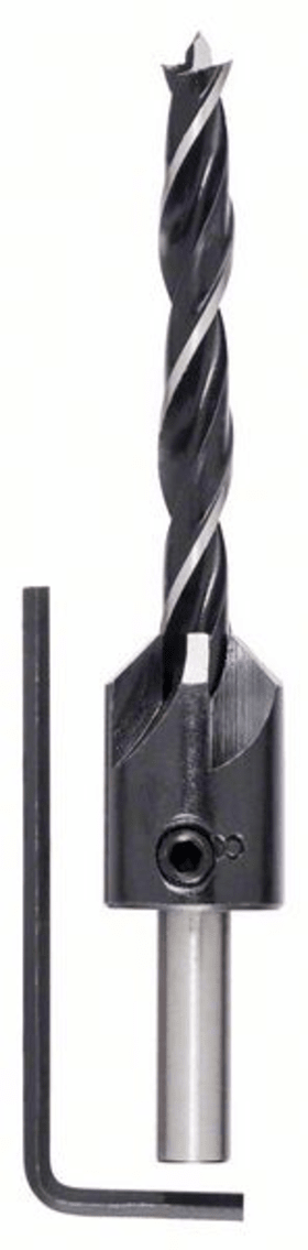 Bosch Holzspiralbohrer mit 90°-Senker, 7 mm, 16 mm