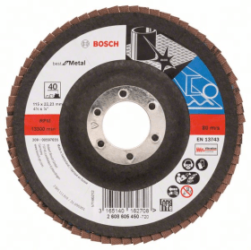 Bosch PRO X571 Fächerschleifscheibe, 115 mm, G40