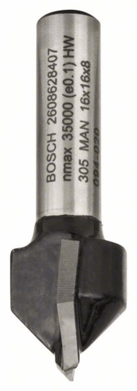 Bosch V-Nutfräser, 8 mm, D1 16 mm, L 16 mm, G 45 mm, 90°