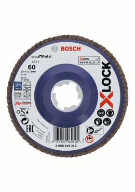 Bosch PRO X571 X-Lock Fächerschleifscheibe, 125 mm, G60