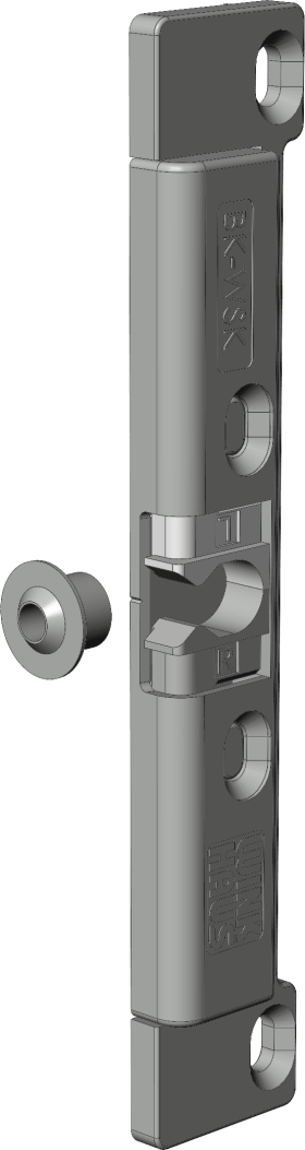DK-Balkontürschnäpper, mit Bolzen, BK 121, Zinkdruckguss silberfarbig