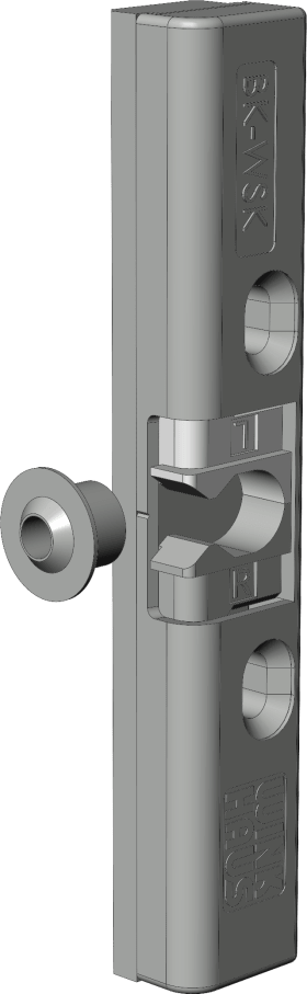 DK-Balkontürschnäpper, mit Bolzen, BK 72, Zinkdruckguss silberfarbig
