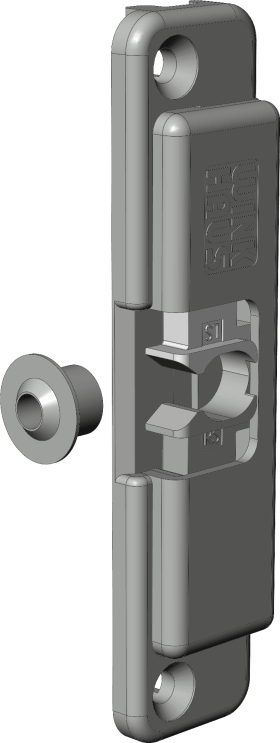 DK-Balkontürschnäpper, mit Bolzen, BK 226 RC, Zinkdruckguss silberfarbig