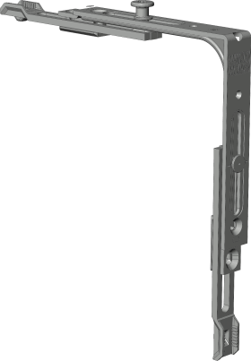 DK-Eckumlenkung, einbruchh., ER 1 WK C, Stahl, silberfarbig galvanisch verzinkt