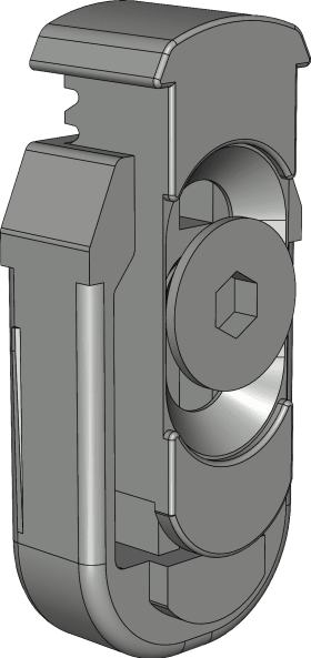 Winkhaus Rahmenteil, verdeckt liegend, DFE-TFE, ZN, silber, verzinkt 4937821