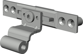 Drehflügel-Mittelband, Topfb., DL-R, DML.HT.18-13-12, Stahl, silber, chromatiert