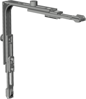 DK-Eckumlenkung, E2.H.F, Stahl, silber chromatiert