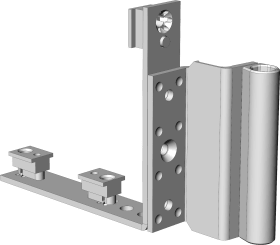 Winkhaus Flügellag., aufliegend, DIN Links, Stahl, silber, titanfarbig, pulverbeschichtet 4999581