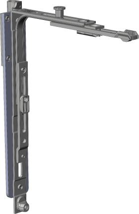 Winkhaus Flügellag., aufliegend, DIN Links, Stahl, silber, titanfarbig, pulverbeschichtet 5007343