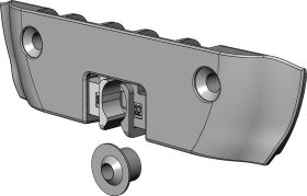 DK-Balkontürschnäpper, mit Bolzen, BK 219, Zinkdruckguss silber