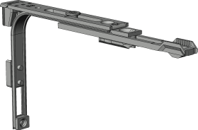 DK-Eckumlenkung, mit einseitig verkürztem Schenkel, E3.0, St, silber chromatiert