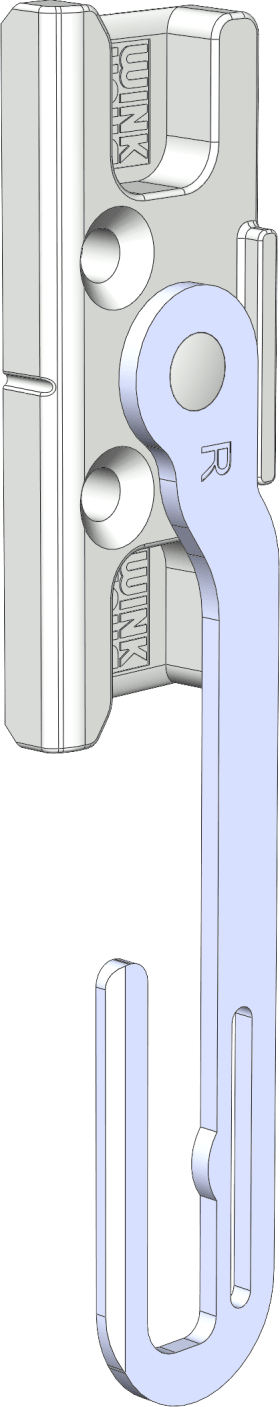 DF-Spaltlüfter,f.Eckumlenk., ZSS.OS2.KT, DR, silber, chromatiert, zum Verkoppeln