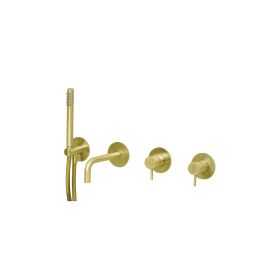 EINBAU-2WEGE-BADEWANNEN-ARMATUR SATINIERT MESSING (QS3200-190SMP3)