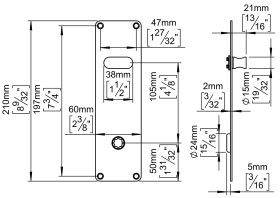 SCHILD GE X=105 MESSING 210X60X2 M. KUGELLAGER (143650P3135)