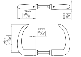 TÜRGRIFF COUPE MESSING O. ROSETTE 33-59 (12402601017)