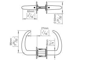 TÜRGRIFF COUPE ED MASSIV CC30 CHARCOAL (124028P4999)