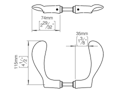 TÜRGRIFF AJ L ED O. ROSETTEN 33-59 PVD KUPFER (124050P2011)