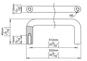 ZIEHGRIFF 10 GERADE 512 M5 SATINIERT PVD KUPFER (143812P2519)