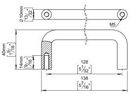 ZIEHGRIFF 10 GERADE 128 M5 SATINIERT PVD MESSING (143812P3136)