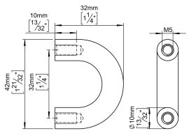 ZIEHGRIFF 10 GERADE 32 M5 TIEFE 32 PVD KUPFER (143822P2024)