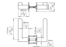 TÜRGRIFF HL PAAR 8X8 ABDECK 30/38 33-59 (12406574000)