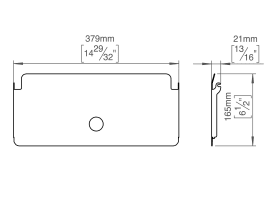 ABDECKKLAPPE F. ABFALLEIMER L Ø32 SATINIERT RAL9005 (147085R1203)