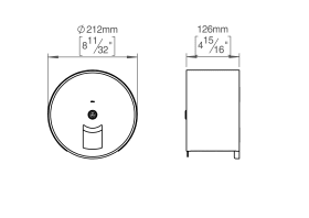 MAXIROLLENHALTER Ø212 EDELSTAHLFRONT RAL9005 (147086R1001)