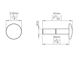FAT GEWINDEBOLZEN F. HOLZTÜR M12X60 SATINIERT (12492302612)