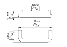 ZIEHGRIFF 14 GERADE 125 M8 PVD KUPFER (144012P2120)