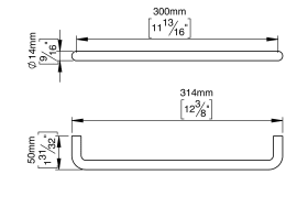 ZIEHGRIFF 14 GERADE 300 M8 PVD KUPFER (144012P2308)