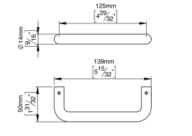 ZIEHGRIFF 14 GERADE 125 BUCHSE PVD KUPFER (144014P2129)