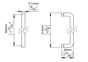 ZIEHGRIFF 14 GERADE 300 BUCHSE PVD MESSING (144014P3307)