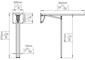 HALTESTANGE DIN STANDARD 850 SATINIERT MESSING (147500P3850)