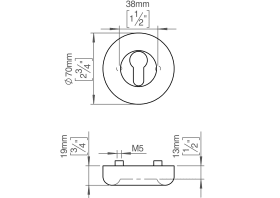 FAT ROSETTE M. SCHLÜSSELLOCH Ø70X13 CC38 AUSSEN CHARCOAL (129006P4130)
