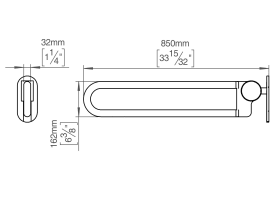 HALTEGRIFF KLAPPBAR 850 PVD CHARCOAL (147502P4853)