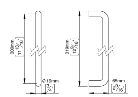 ZIEHGRIFF 19 GERADE 300 M8 PVD KUPFER (144212P2304)