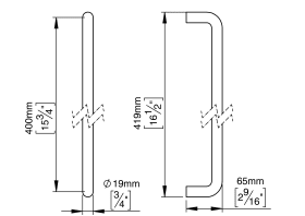 ZIEHGRIFF 19 GERADE 400 M8 PVD MESSING (144212P3405)
