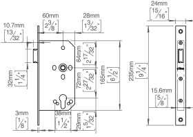 FALLENSCHLOSS 60 QUADR M. SCHLIEßBL PVD KUPFER (149215P2600)